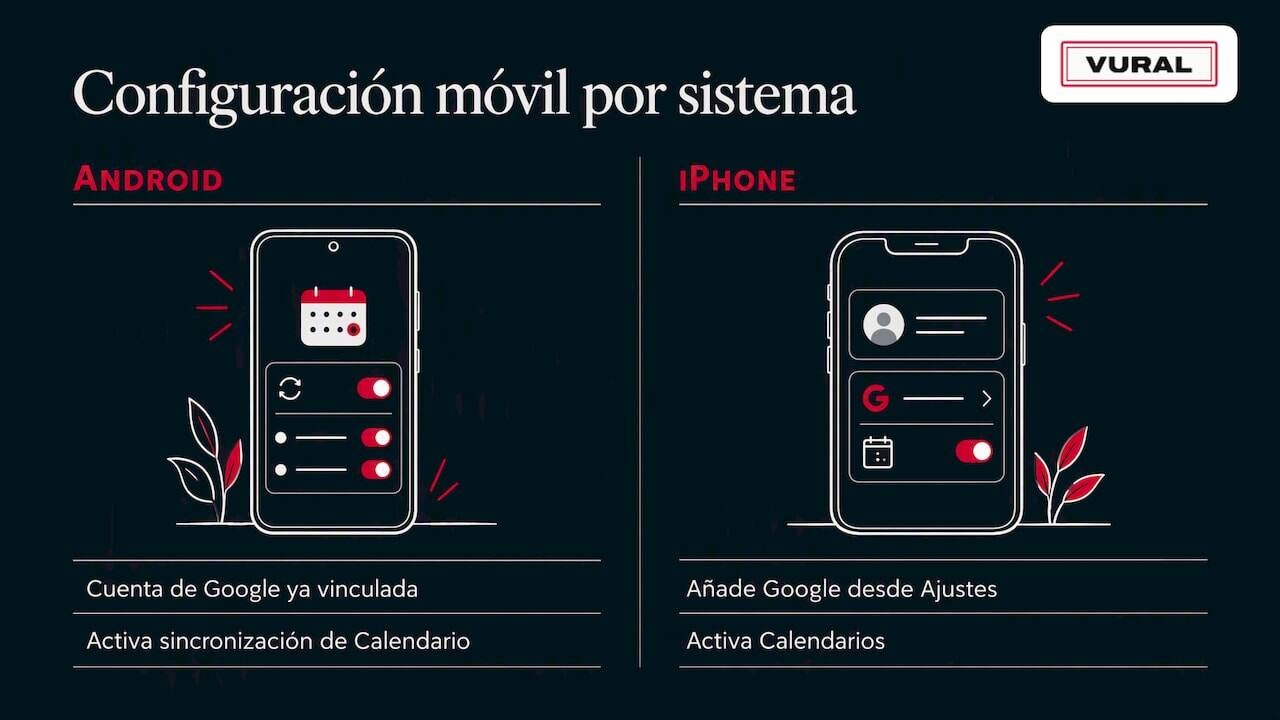 Pasos de sincronización en Android y iPhone